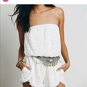 free people strapless romper